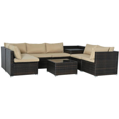 Rattan corner sofa discount with storage box